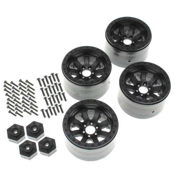 Raceline Avenger 3 Piece Bead Lock Wheels (Black)(4pcs)