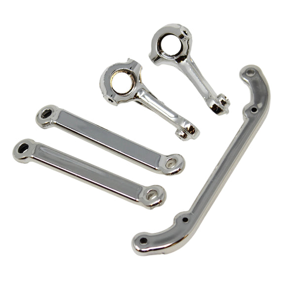 V2 Steering Arms L/R and V2 Toe Links (Chrome) (1set)