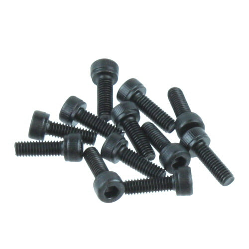 4x12mm Cap Head Hex Machine Thread Screws (12pcs)