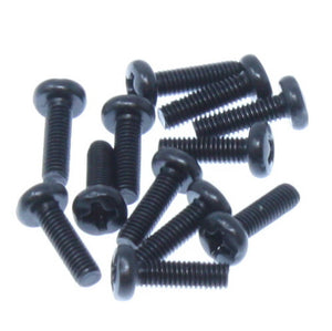 3x10mm Button Head Phillips Machine Thread Screws (12pcs)