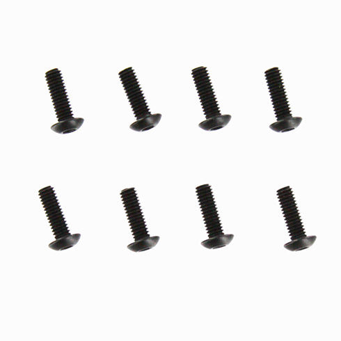 4x12mm Button Head Hex Machine Thread Screws (8pcs)