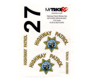 CHP Decal Set - Realistic 1:10 Scale Decal Set. California