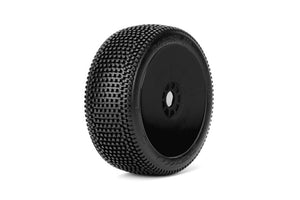 Block In 1/8 Buggy Mounted Tires Black Wheels (2)