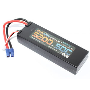 2S 7.4V 5200mAh 50C LiPo Battery Pack w/ EC3 Plug Hard