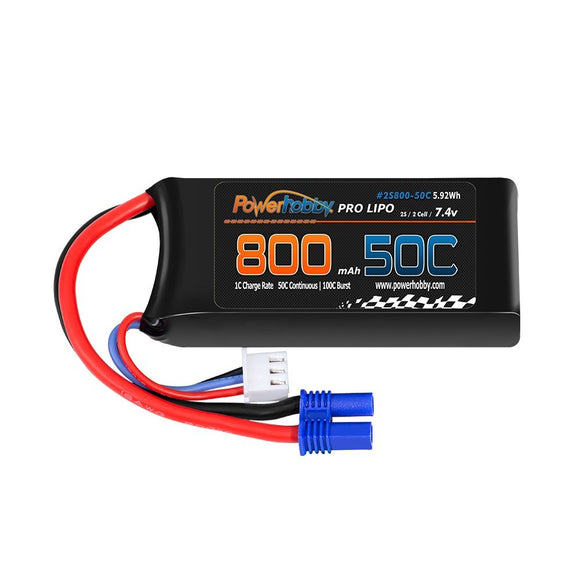 2S 7.4V 8000mAh 50C Lipo Battery w, EC2 Plug Losi