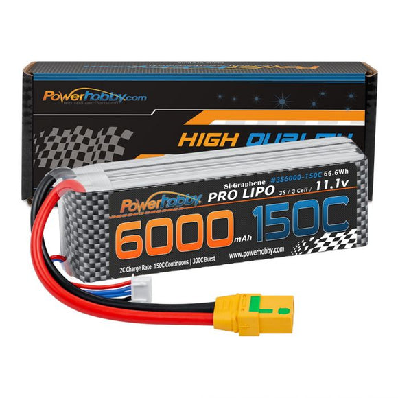 3S 11.1V 6000MAH 150C-300C w/ XT90 Extreme