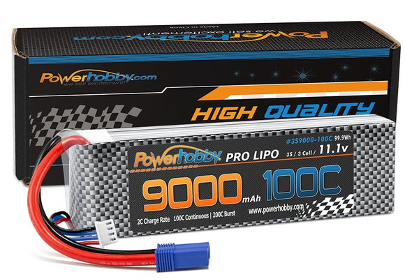 Powerhobby 3S 11.1V 9000mah 100C-200 Lipo Battery w EC5