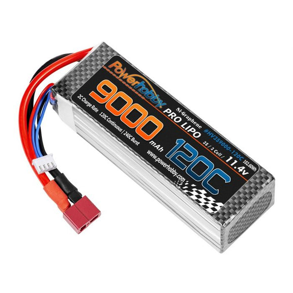 3S 11.4V 9000mah 120C GRAPHENE + HV Lipo Battery w Deans Plug