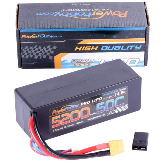 4S 14.8v 5200mAh 50C LiPo Battery w/ XT60 + Traxxas Plug