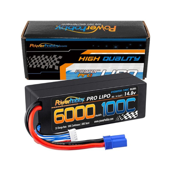 4S 14.8v 6000mAh 100C LiPo Battery w/ EC5 Hard Case