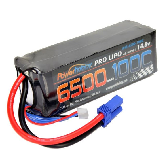 4S 14.8V 6500mAh 100C Lipo Battery w EC5 Plug Soft Case