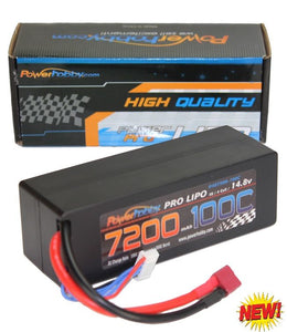 4S 14.8V 7200MAH 100C Lipo Battery w Deans Plug Hard Case