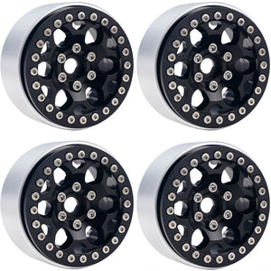 B3 Aluminum 1.9 Beadlock Wheels 9mm Hubs, Black, for