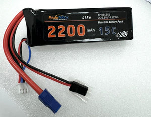 6.6V 2200mAh 2S LiFe Receiver Battery Universal Receiver EC3