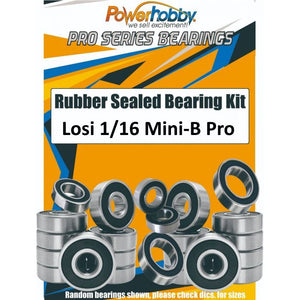 Rubber Sealed Bearing Kit, for Losi Mini-B Pro 2WD