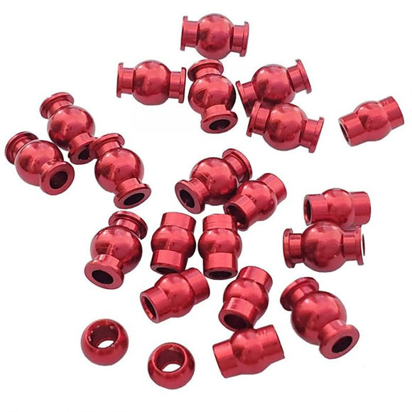 Complete 22-Piece Aluminum Pivot Ball Set, Red, for Arrma