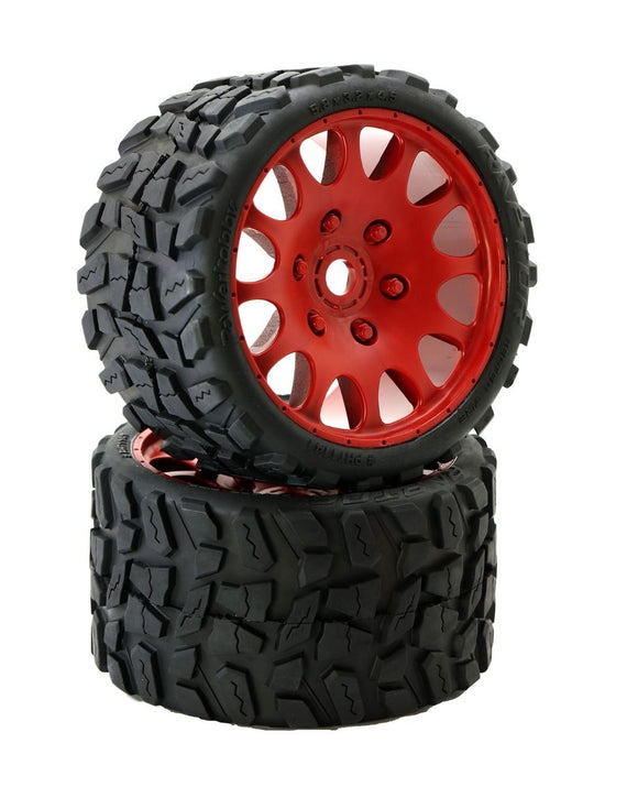 Powerhobby Raptor Belted Monster Truck Tires / Wheels w