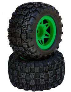 1/8 Raptor 3.8" Belted All Terrain Tires 17mm Mounted