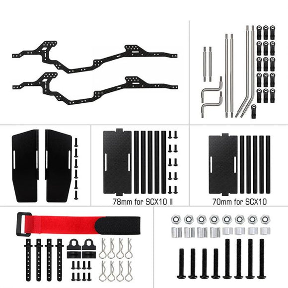 LCG Carbon Fiber Chassis Kit Frame, for Axial SCX10