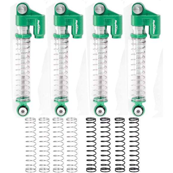 Aluminum Threaded Long Travel Shocks, Green, for SCX24 C10 /