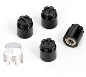 M2.5 Locking Hubs w/Tool, for Traxxas TRX-4M, Black, 4pcs