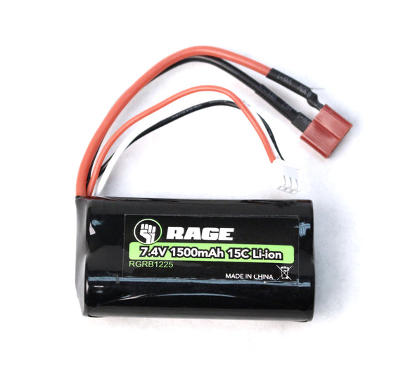 7.4V 2S 1500mAh Li-ion Battery; Black Marlin, BM EX