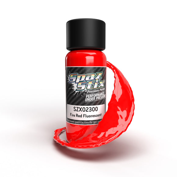 Fire Red Fluorescent Airbrush Ready Paint, 2oz Bottle