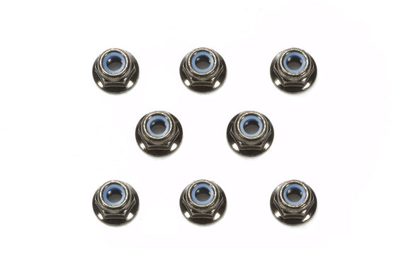 4mm Flange Lock Nut Black / 8p