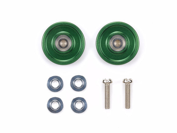 JR Aluminum Ball Race Rollers, 13mm Ringless, Green