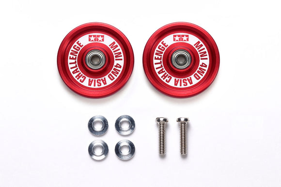 JR HG Aluminum Ball-Race Rollers, 19mm Ringless/Red