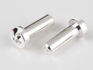 4mm Male Bullets Low Profile (pr.) Silver 14mm