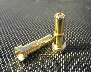 4mm + 5mm Double Male Bullets (pr.) Gold 20mm