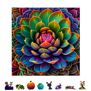 Simply Succulent Wooden Puzzle, 500 Pcs