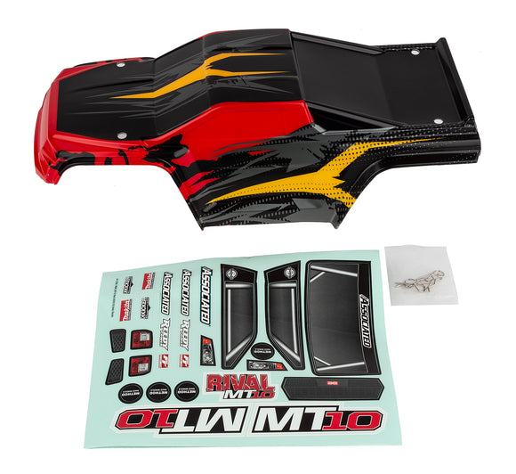 RIVAL MT10 Body V2, Red/Yellow - Race Dawg RC