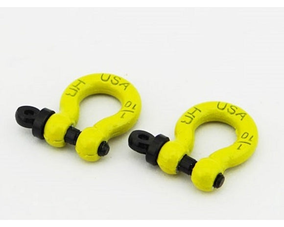 Aluminum 1/10 Scale Tow Shackles, Yellow, (D-Rings) fo - Race Dawg RC