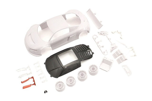 Audi R8LMS Night-R White Body Set w/ Wheels - Race Dawg RC
