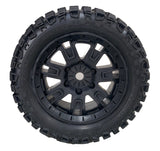 Tracker Belted 8S Monster Truck Tires, Mounted on Black - Race Dawg RC