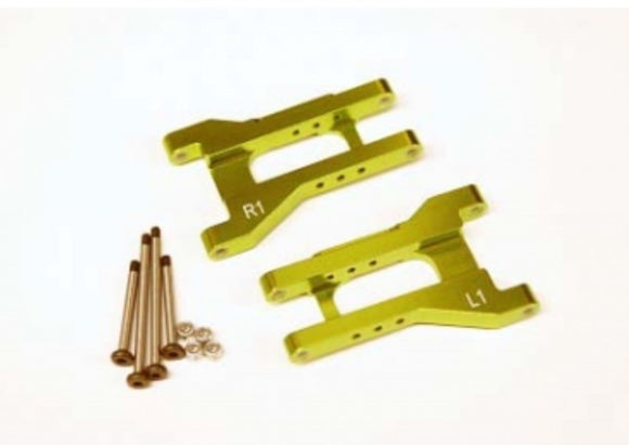 Aluminum Toe-In Reducing Rear A-Arms 1 Degree, Green, - Race Dawg RC