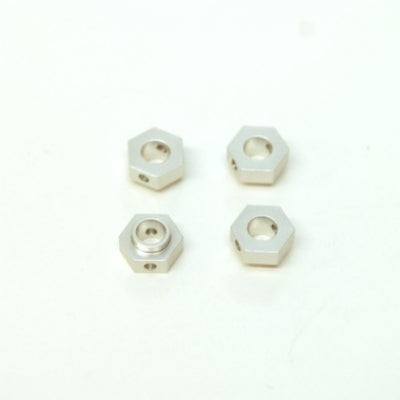 CNC Machined Alum. Hex Adapter for Traxxas 4Tec 2.0 Silver - Race Dawg RC